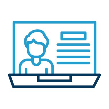 insan avatar karakter vektör illüstrasyon tasarımı ile dizüstü