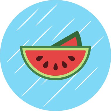Karpuz düz ikon vektör çizimi             