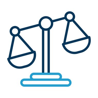 Adalet Ölçekleri simgesi web basit illüstrasyon