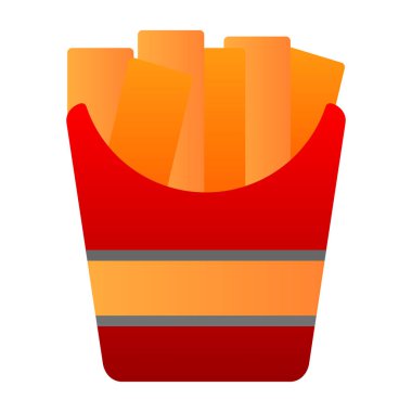 Patates kızartması düz simgesi, vektör çizimi basit tasarım