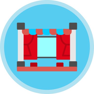 Lunapark eğlence atlıkarınca simgesi düz stil