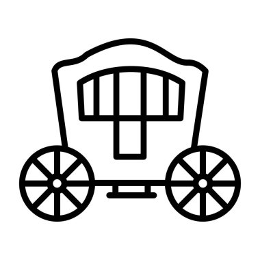 Carriage düz simgesinin vektör illüstrasyonu