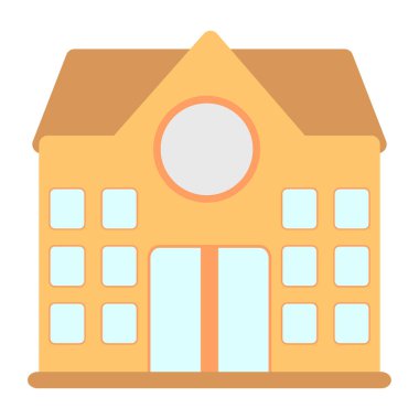 okul binası ikon vektör illüstrasyonu 