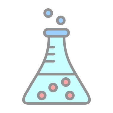 Bilim şişesi. Basit tasarım. Beaker vektör simgesi              