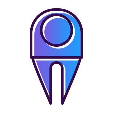 Bir termometrenin mavi ve beyaz ikonunun vektör çizimi