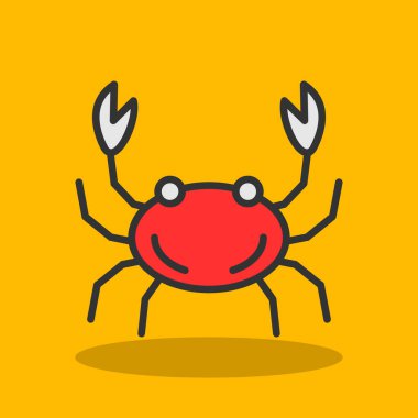 Yengeç simgesi vektör illüstrasyonu 