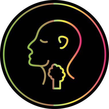 Gökkuşağı ikonlu insan kafası, basit vektör illüstrasyonu