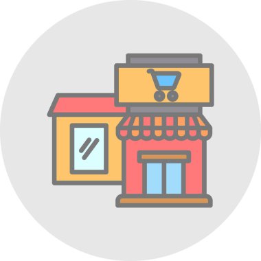Dükkan. Web simgesi basit illüstrasyon