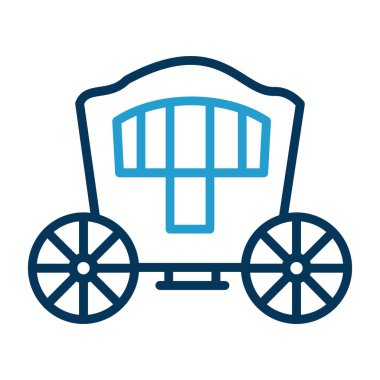 Carriage düz simgesinin vektör illüstrasyonu