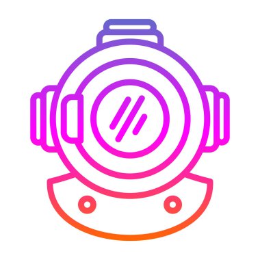 Dalış Miğferi simgesi vektör illüstrasyonu