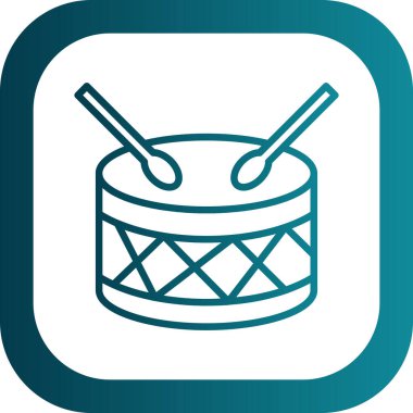 Vektör illüstrasyonu, Davul simgesi.