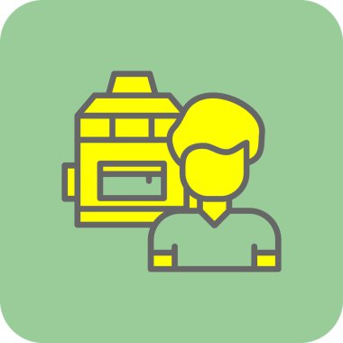 Sırt çantası simgesi, grafik tasarımı, vektör illüstrasyonu 