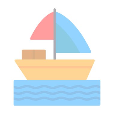 tekne ikonu vektör illüstrasyonu 