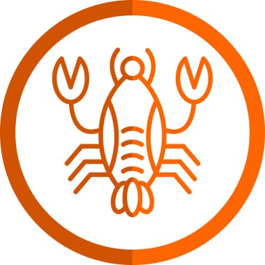 Istakoz simgesi, basit vektör illüstrasyonu             