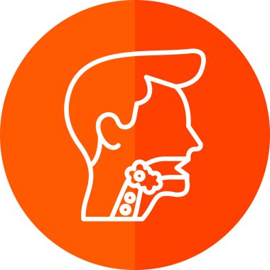 Erkek boğaz ikonu. Gırtlak kanseri vektör logosunun ağ için düz çizimi 