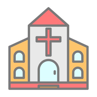 Kilise simgesi, vektör illüstrasyonu basit tasarım