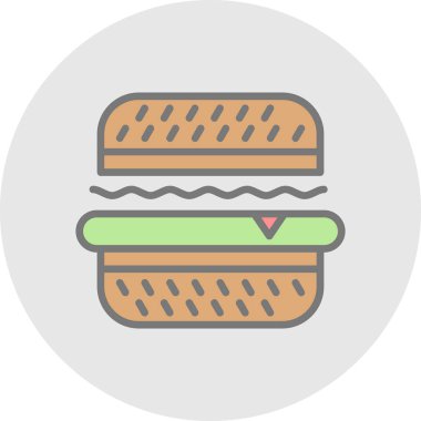 yiyecek vektör dairesi simgesi