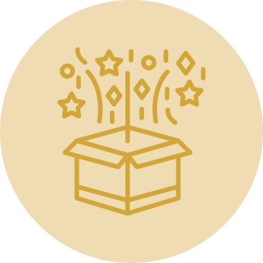 Sihirli kutu simgesi, vektör illüstrasyonu basit tasarım