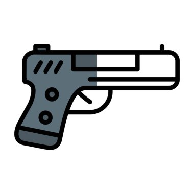 düz silah vektör düz renk simgesi