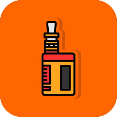 Beyaz arka planda izole edilmiş kan damlası ikonu olan tıbbi şırıngayı doldurdum. İğne, iğne, aşı, vektör için şırınga. turuncu