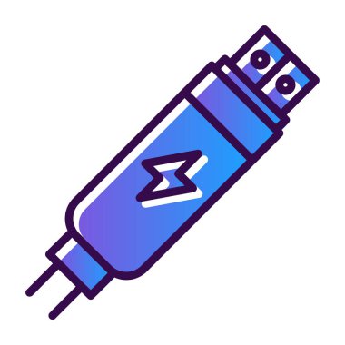 Usb satır simgesi. Tasarım için web şarkısı.