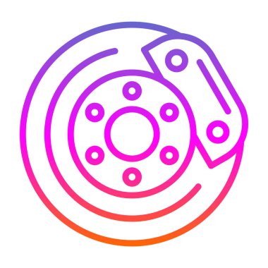 Bir tekerleğin çizgi film simgesinin vektör çizimi