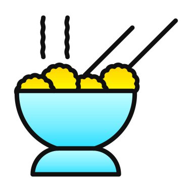 Vektör illüstrasyon, kasedeki köfte ikonu 