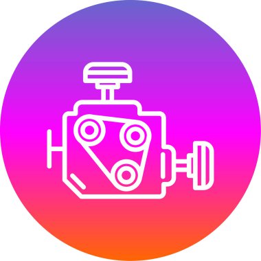 araba motoru simgesi, vektör illüstrasyonu basit tasarım