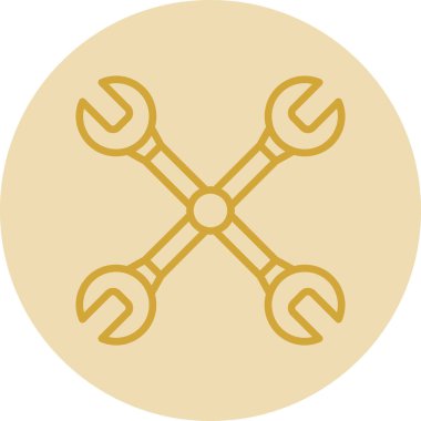 Çapraz anahtar ağ simgesi, vektör illüstrasyonu 