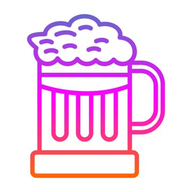 Bira kupa simgesinde düz stil 