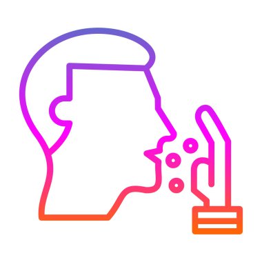 İnsan kafasının vektör çizimi ve konuşma balonu olan bir adam.