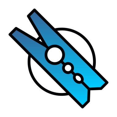 Clothespin düz simgesinin vektör illüstrasyonu 