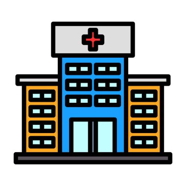 Hastane web simgesi basit illüstrasyon 
