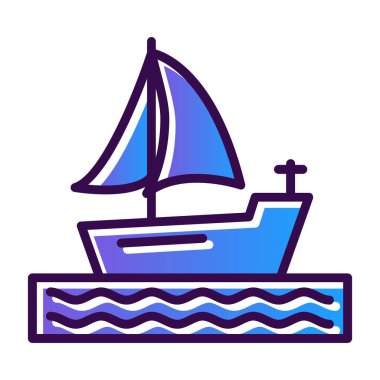 tekne ikonu vektör illüstrasyonu 