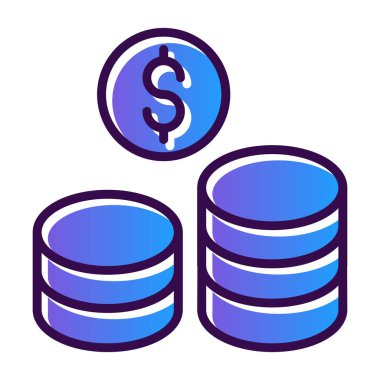 Bozuk paralar ikon vektör illüstrasyonu