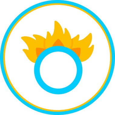 Ateş ikonu halkası, vektör illüstrasyonu 