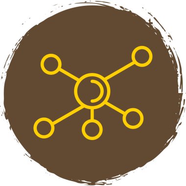 Paylaşım simgesi. Bu düz vektör sembolü kahverengi, yuvarlak açılar kullanır ve beyaz bir arkaplanda izole edilir..