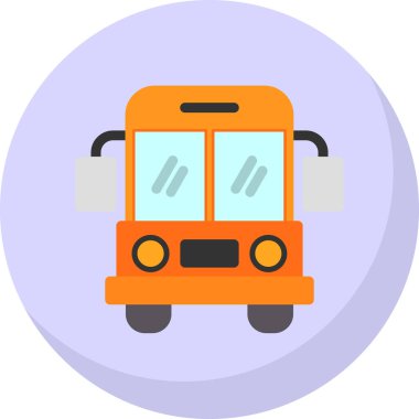 Okul servisi simgesi, vektör illüstrasyonu basit tasarım