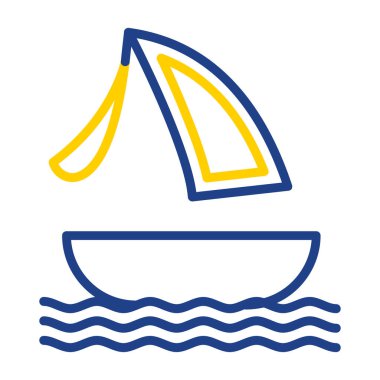 Sörf teknesi simgesi vektör çizimi tasarımı 