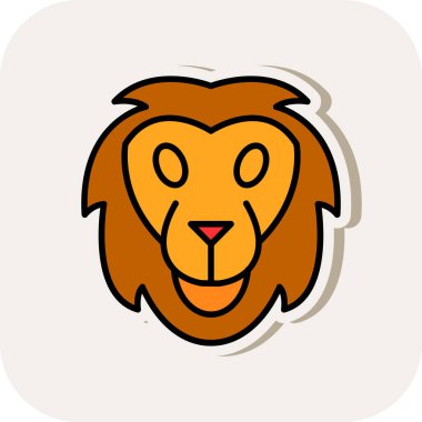 Aslan başı simgesi, vektör illüstrasyonu basit tasarım