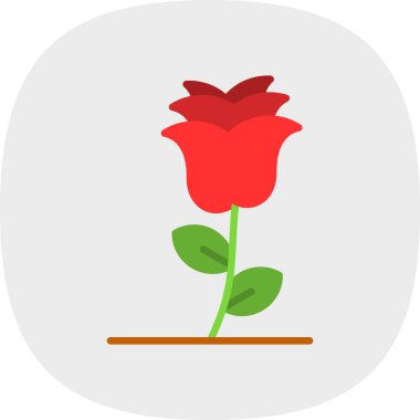 Gül çiçeği. Web simgesi basit illüstrasyon 