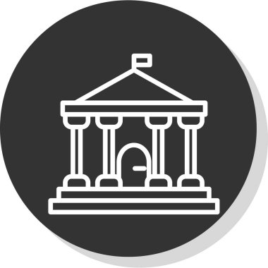 Parlamento binası simgesi, vektör illüstrasyonu basit tasarım