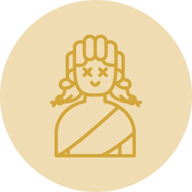 Çelenkli bir kadının vektör çizimi