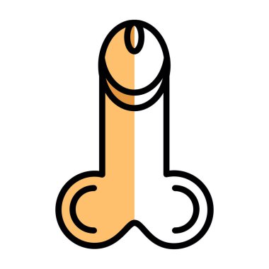 Flat penis icon, vector illustration