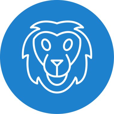Aslan başı simgesi, vektör illüstrasyonu basit tasarım