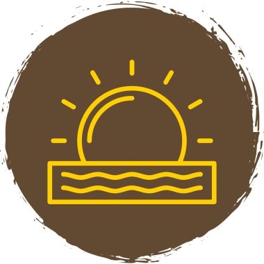 düz Gündoğumu ikonu vektör illüstrasyon tasarımı