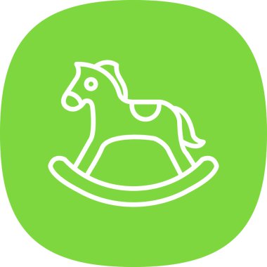 Sallanan at oyuncağı simgesi, vektör illüstrasyonu