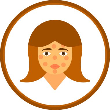 Güzelkadın düz stil izole vektör illüstrasyonunda web ve mobil simgesiyle yüz yüze