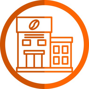 Kafe binası simgesi, vektör illüstrasyon tasarımı