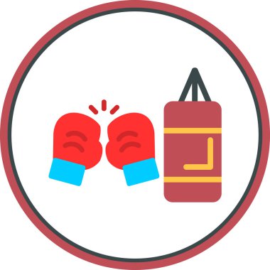 Boks simgesi renk ana hatları vektörü 